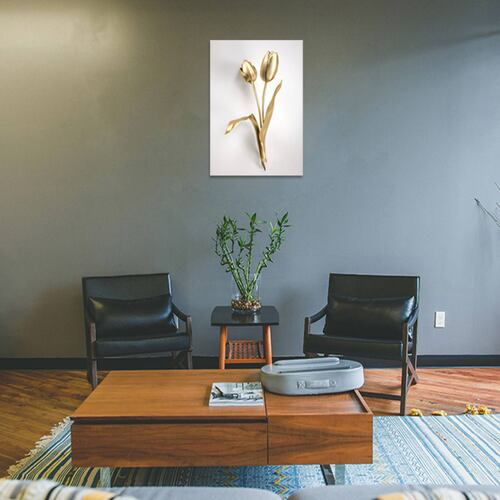 Cuadro Decorativo Hojas Doradas Minimalistas #98 de 80 X 120 cm.