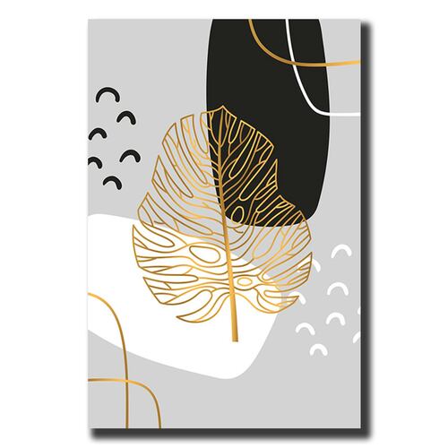 Cuadro Decorativo Hojas Doradas Minimalistas #99 de 60 X 90 cm