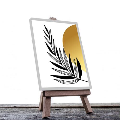 Cuadro Decorativo Hojas Doradas Minimalistas #106 de 60 X 90 cm.