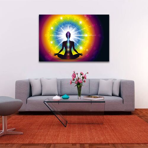 Cuadro Decorativo Holistico Chakras Y Meditacion #78 90 X 60.