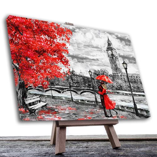 Cuadro Decorativo Pareja Blanco Y Negro Con Vivos Rojos #13 60 X 40
