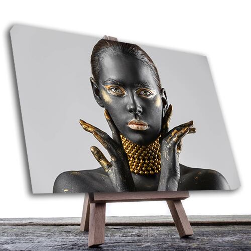 Cuadro Decorativo Mujer en Dorado Moderno # 36 120 X 80.