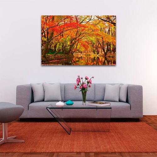 Cuadro Decorativo Colores Otoñales Con Arboles # 19 135 X 90.