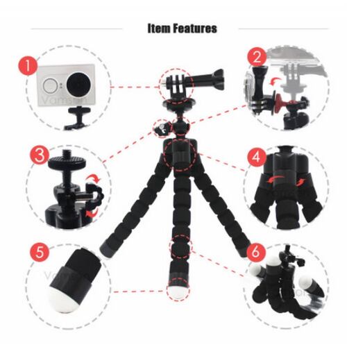 Tripie Flexible Para Cámara Ó Celular +tornillo+adaptador