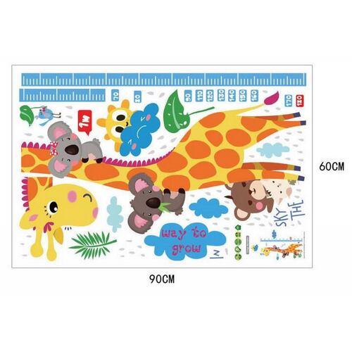 Vinil Infantil Estatura Jirafa Con Regla De Medición