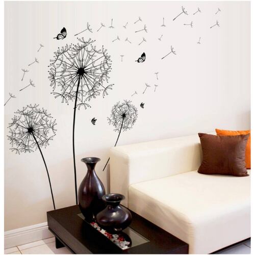 Vinil Decorativo Mariposa En Diente De León Sala Habitación