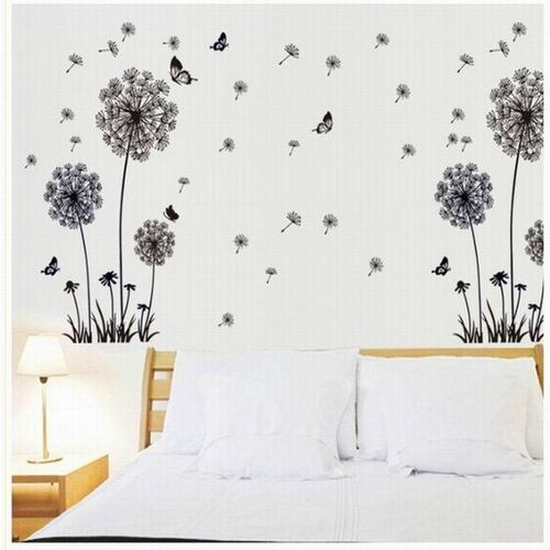 Vinil Decorativo Mariposa En Diente De León Sala Habitación