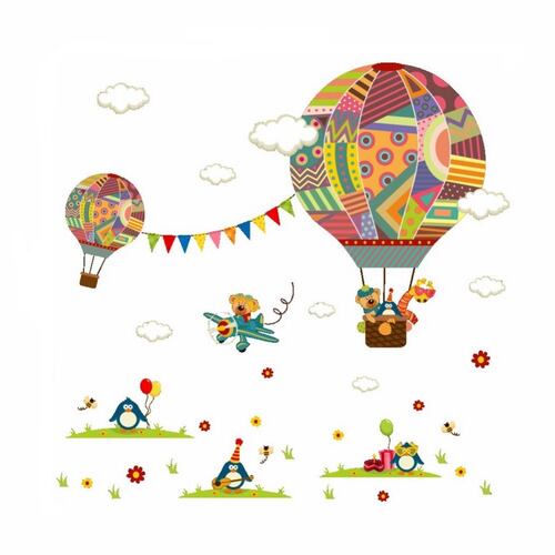  Vinil Decorativo Infantil Globo Aerostático ReCámara Cuarto