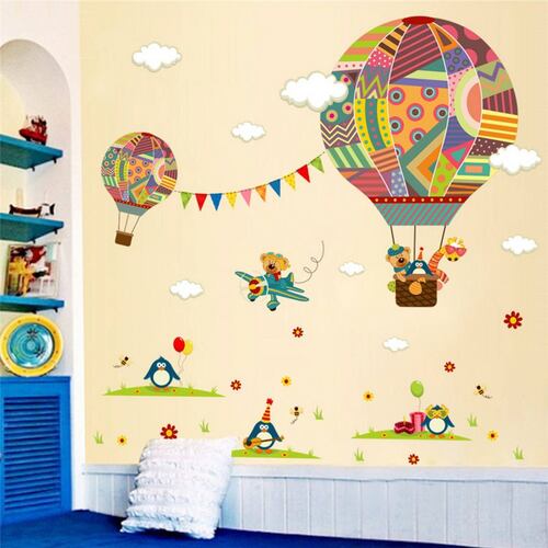  Vinil Decorativo Infantil Globo Aerostático ReCámara Cuarto