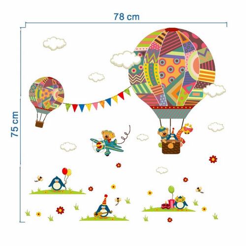  Vinil Decorativo Infantil Globo Aerostático ReCámara Cuarto