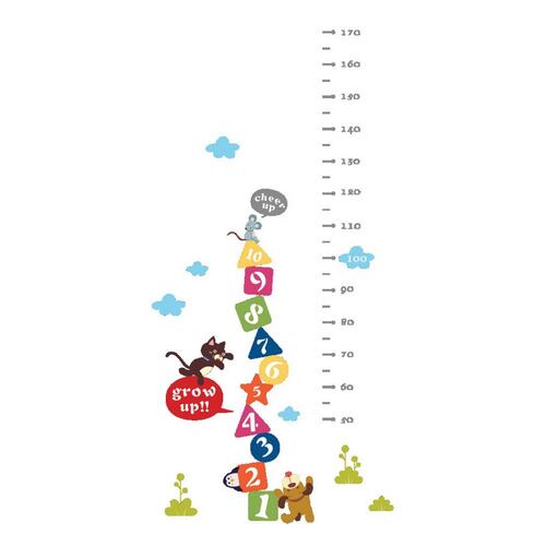 Vinil Decorativo Infantil Regla Medición Números Gato YPerro