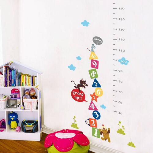 Vinil Decorativo Infantil Regla Medición Números Gato YPerro
