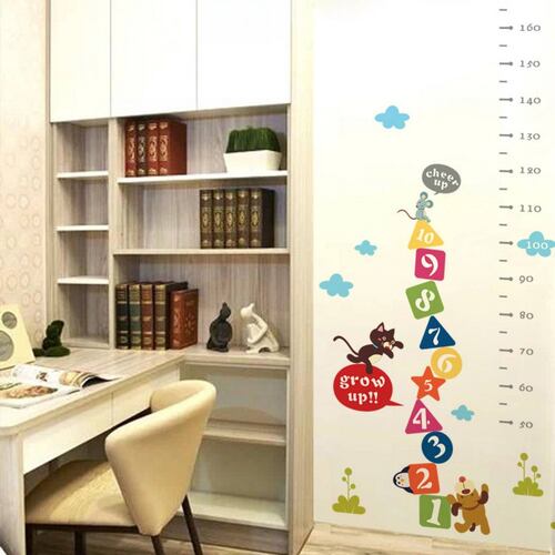 Vinil Decorativo Infantil Regla Medición Números Gato YPerro