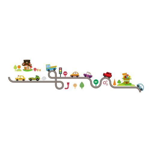 Vinil Decorativo Infantil Pista Autos Carritos Habitación