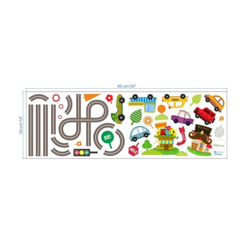 Vinil Decorativo Infantil Pista Autos Carritos Habitación