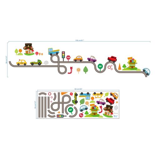 Vinil Decorativo Infantil Pista Autos Carritos Habitación