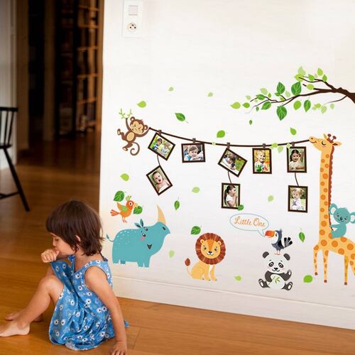 Vinil Infantil Porta Retratos Bebé Crecimiento  Jirafa Sala