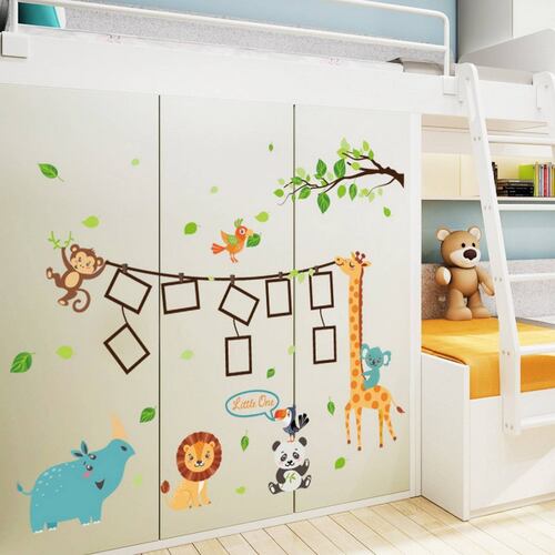 Vinil Infantil Porta Retratos Bebé Crecimiento  Jirafa Sala