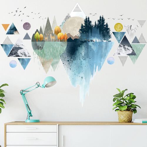 Vinil Decorativo Paisaje Nórdico Pintura Artistica Hogar