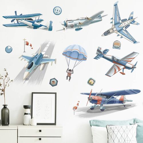 Vinil Decorativo Infantil Aviones Piloto Cuarto Niños Bebé