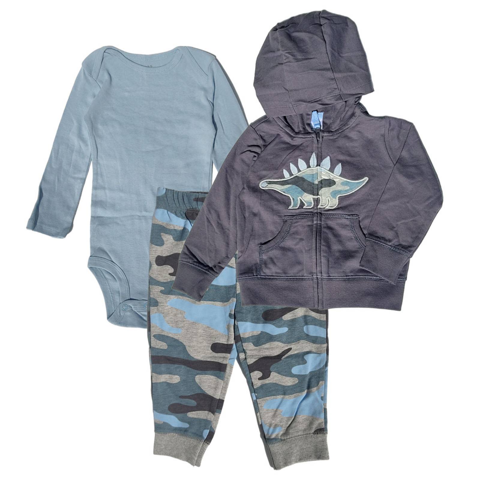 Conjunto para bebes 3pzas Chaqueta Pantalón  Body Niño Niña