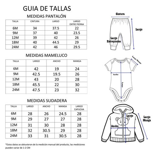 Conjunto para bebes 3pzas Chaqueta Pantalón  Body Niño Niña