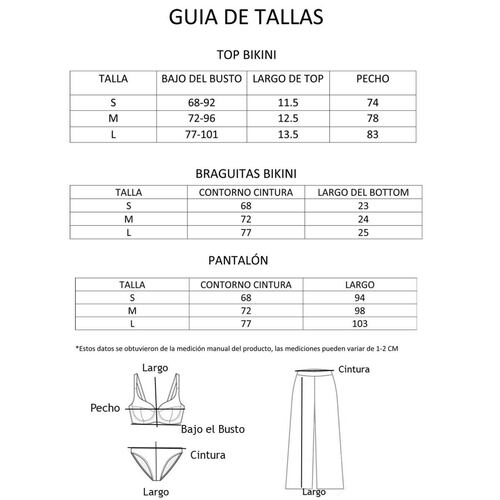 Traje de Baño Bikini 3 Pzas Salida de playa Pantalón Cover up