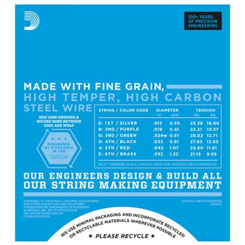 Cuerdas para Guitarra Eléctrica D Addario Heavy Gauge EXL-145-Plata