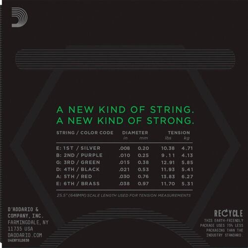 Cuerdas para Guitarra Eléctrica D Addario NYXL0838