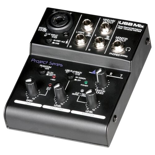 ART USB MIX Mezcladora Compacta con interfaz 3 Canales 