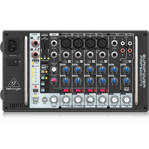 Consola 8 Canales 500w Reverb Repro Mp3 Behringer Pmp500mp3 