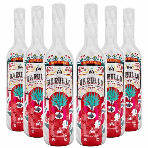 Six Pack Licor con Tequila Barullo Spicy Sandía 750 Ml