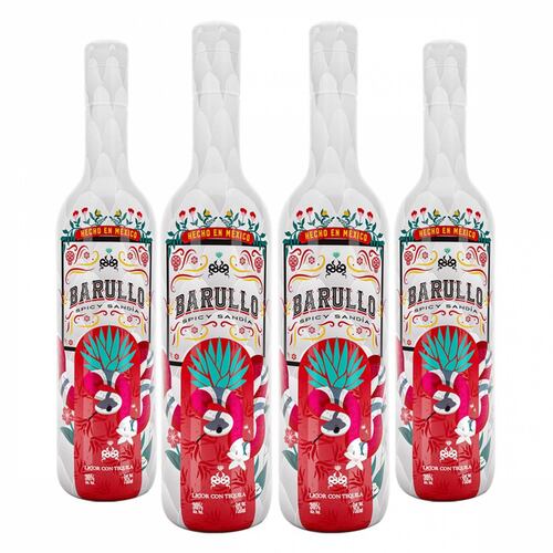 Four Pack Licor con Tequila Barullo Spicy Sandía 750 Ml