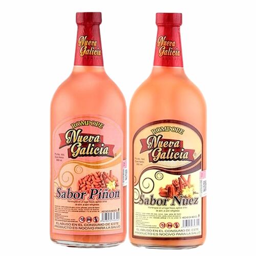 Duo Pack Rompope Nueva Galicia Piñon Nuez 950 Ml