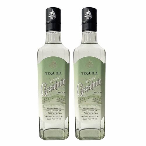 Dos Botellas Tequila Artesanal Cascahuín Blanco 750 Ml