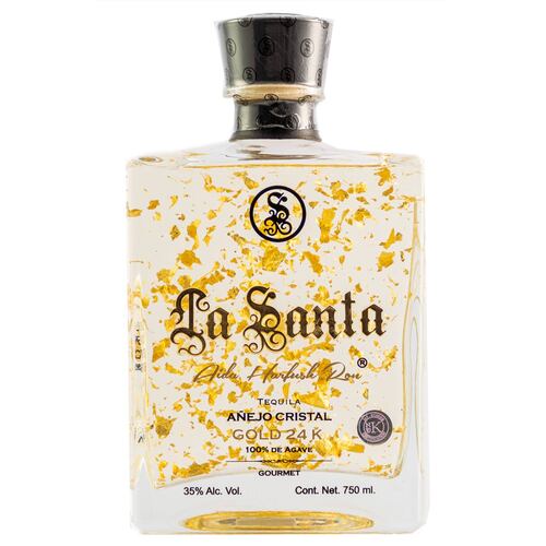 Tequila La Santa Añejo Cristalino Gold 24k 750 Ml