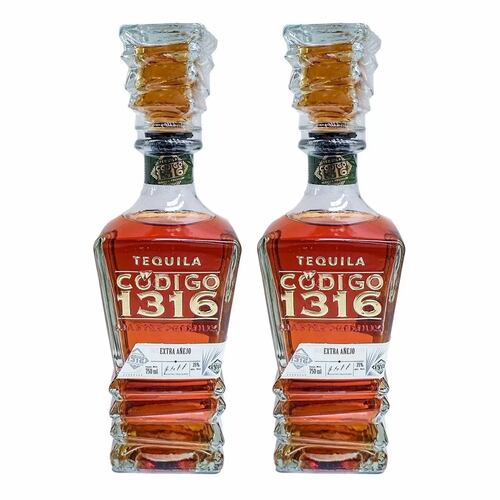 Dos Botellas Tequila Código 1316 Extra Añejo 750 ml