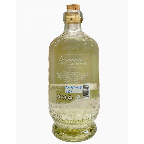 Mezcal Artesanal Los Amantes Joven Maguey Espadin 700 Ml