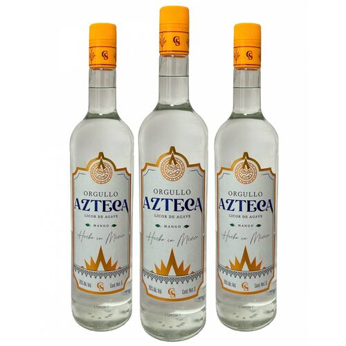 Tripack Licor De Agave Orgullo Azteca Mango 1000 Ml