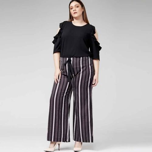 Pantalon extras/tallas especiales dama blanco/negro Tierra Bendita Plus modelo 4750