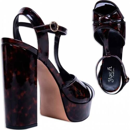 Sandalia vestir dama cafe Yaeli Fashion modelo 6803