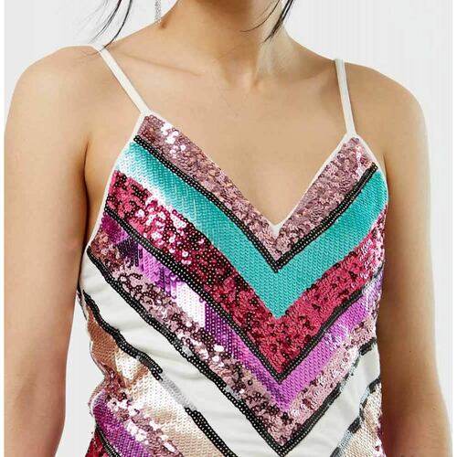 Vestido de vestir (formal) dama multicolor Gloria Trevi modelo ESLE