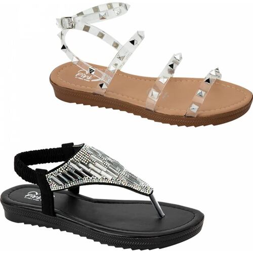 Kit 2 pares sandalia casual dama multicolor Pink By Price Shoes modelo 3058