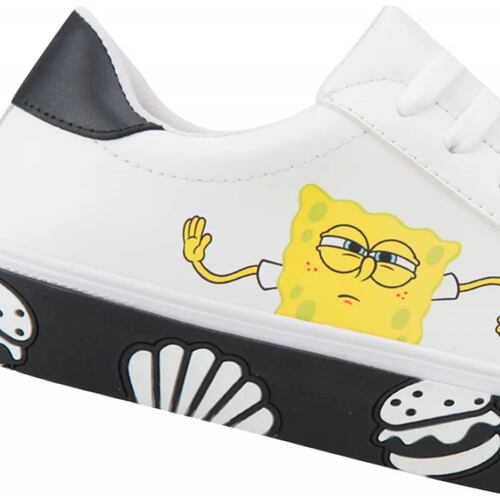 Choclo tenis casual urbano dama blanco/negro Bob Esponja modelo 1803