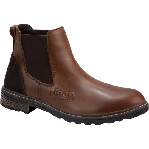 Bota casual caballero cafe piel Jeep modelo 0101