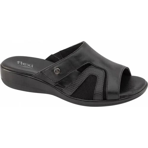 Suecos dama negro piel Flexi modelo 4929