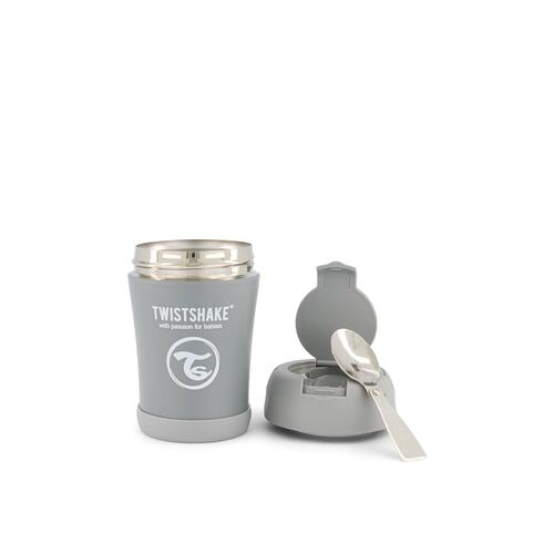 Contenedor Térmico Twistshake 350ml Gris.