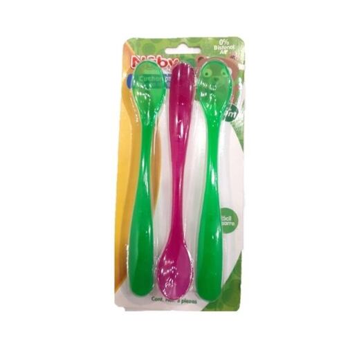 Cuchara Mango Largo Nuby 3pz Lila Verde