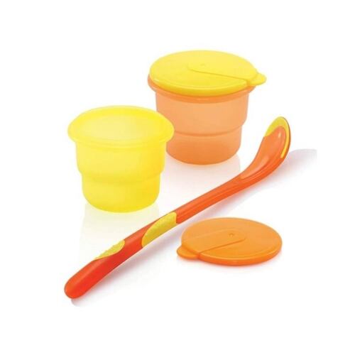 Recipientes Con Cuchara Nuby 4pz Naranja.