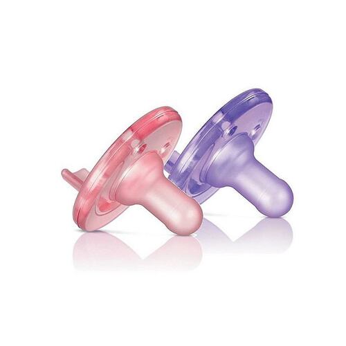 Chupón Soothie Avent 0-3m 2pz Rosa Lila.